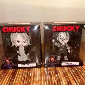 Chucky And Tiffany 4.4 Inch Vinyl Figures Set Black White Blood Gray Culturefly